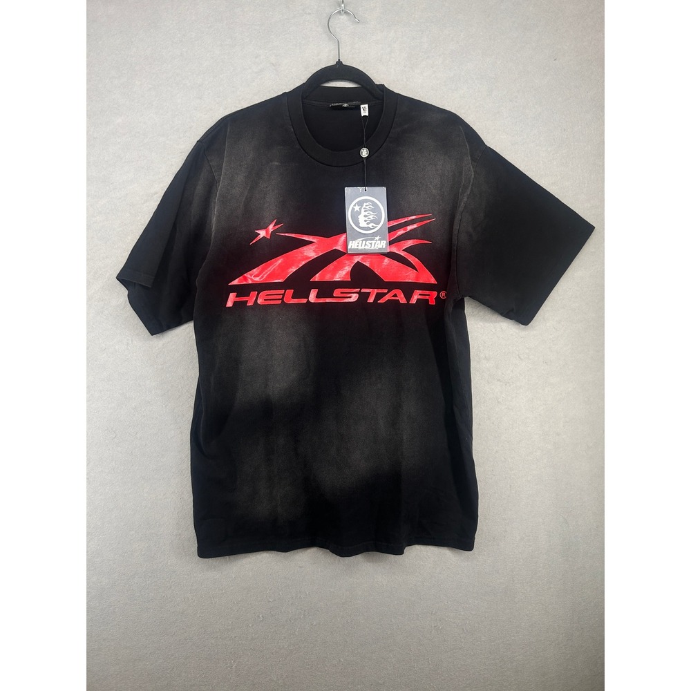Hellstar logo gel Red black Graphic Logo T-Shirt XL Made in LA NFC Tag New